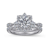 Gabriel & Co. ER15195R4W44JJ Idalia – 14K White Gold Fancy Halo Round Diamond Engagement Ring