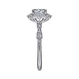 Gabriel & Co. ER15195R4W44JJ Idalia – 14K White Gold Fancy Halo Round Diamond Engagement Ring