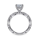 Gabriel & Co. ER15200R4W44JJ Latizzia – Vintage Inspired 14K White Gold Round Diamond Engagement Ring