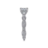 Gabriel & Co. ER15200R4W44JJ Latizzia – Vintage Inspired 14K White Gold Round Diamond Engagement Ring