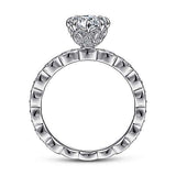 Gabriel & Co. ER15201R4W44JJ Piazza – Vintage Inspired 14K White Gold Round Diamond Engagement Ring