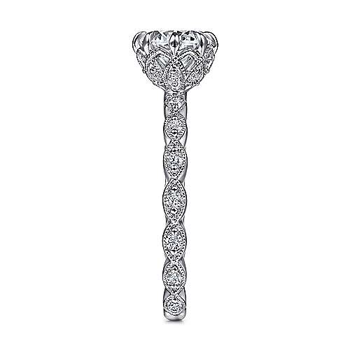 Gabriel & Co. ER15201R4W44JJ Piazza – Vintage Inspired 14K White Gold Round Diamond Engagement Ring