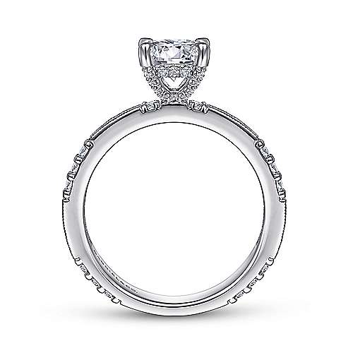 Gabriel & Co. Luca ER15204R4W44JJ – Art Deco 14K White Gold Round Diamond Channel Set Engagement Ring