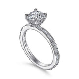 Gabriel & Co. Luca ER15204R4W44JJ – Art Deco 14K White Gold Round Diamond Channel Set Engagement Ring