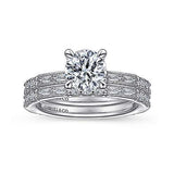 Gabriel & Co. Luca ER15204R4W44JJ – Art Deco 14K White Gold Round Diamond Channel Set Engagement Ring