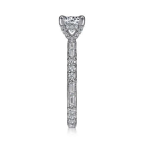 Gabriel & Co. Luca ER15204R4W44JJ – Art Deco 14K White Gold Round Diamond Channel Set Engagement Ring