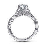 Gabriel & Co. ER15207R4W44JJ Martedi – 14K White Gold Floral Round Diamond Engagement Ring