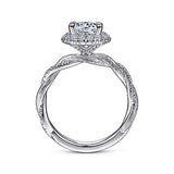 Gabriel & Co. ER15209R4W44JJ Luciella – 14K White Gold Round Halo Diamond Engagement Ring