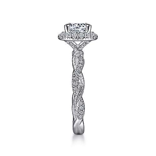 Gabriel & Co. ER15209R4W44JJ Luciella – 14K White Gold Round Halo Diamond Engagement Ring