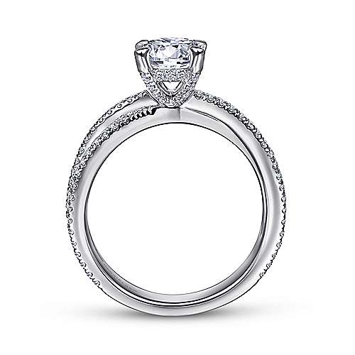 Gabriel & Co. ER15214R4W44JJ Eisley – 14K White Gold Split Shank Round Diamond Engagement Ring
