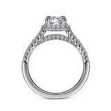 Gabriel & Co. ER15221R4W44JJ Nicia – 14K White Gold Round Halo Diamond Engagement Ring