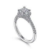 Gabriel & Co. ER15221R4W44JJ Nicia – 14K White Gold Round Halo Diamond Engagement Ring