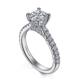 Gabriel & Co. ER15246R4W44JJ Sarita – 14K White Gold Round Diamond Engagement Ring