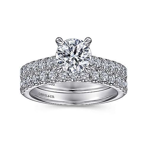 Gabriel & Co. ER15246R4W44JJ Sarita – 14K White Gold Round Diamond Engagement Ring