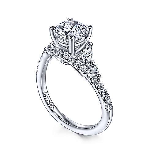 Gabriel & Co. Firenze ER15259R4W44JJ – 14K White Gold Bypass Round Diamond Engagement Ring