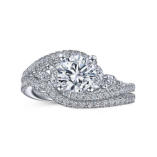 Gabriel & Co. Firenze ER15259R4W44JJ – 14K White Gold Bypass Round Diamond Engagement Ring