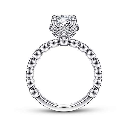Gabriel & Co. ER15261R4W44JJ Siana – Vintage Inspired 14K White Gold Round Diamond Engagement Ring