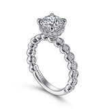 Gabriel & Co. ER15261R4W44JJ Siana – Vintage Inspired 14K White Gold Round Diamond Engagement Ring