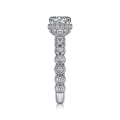 Gabriel & Co. ER15261R4W44JJ Siana – Vintage Inspired 14K White Gold Round Diamond Engagement Ring