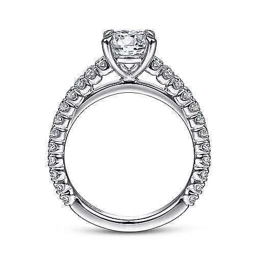 Gabriel & Co. R15269R4W44JJ Silva – 14K White Gold Round Diamond Engagement Ring