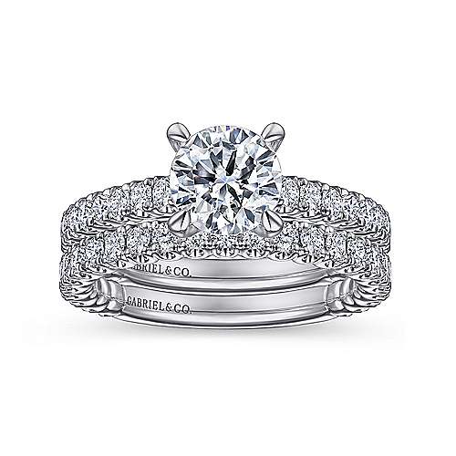 Gabriel & Co. R15269R4W44JJ Silva – 14K White Gold Round Diamond Engagement Ring