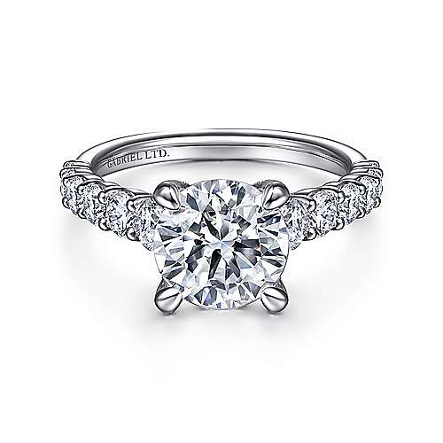 Gabriel & Co. ER15344R8W83JJ Winslet – 18K White Gold Round Diamond Engagement Ring