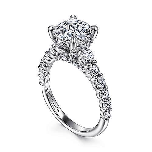 Gabriel & Co. ER15344R8W83JJ Winslet – 18K White Gold Round Diamond Engagement Ring