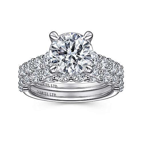 Gabriel & Co. ER15344R8W83JJ Winslet – 18K White Gold Round Diamond Engagement Ring