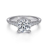 Gabriel & Co. R15345R6W83JJ Wiley – 18K White Gold Round Diamond Engagement Ring