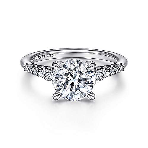 Gabriel & Co. R15345R6W83JJ Wiley – 18K White Gold Round Diamond Engagement Ring