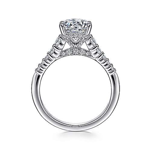 Gabriel & Co. R15345R6W83JJ Wiley – 18K White Gold Round Diamond Engagement Ring