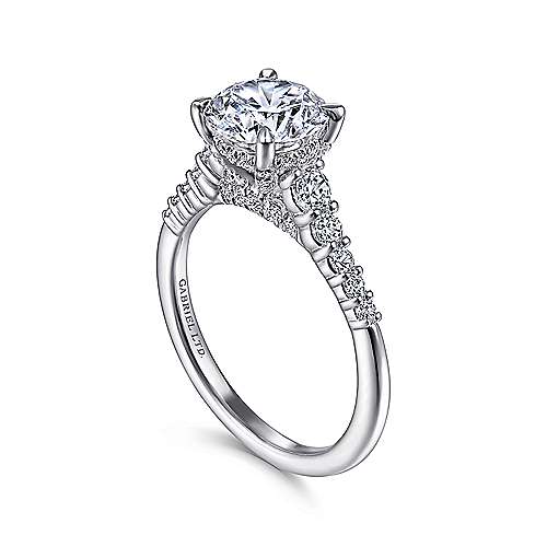 Gabriel & Co. R15345R6W83JJ Wiley – 18K White Gold Round Diamond Engagement Ring