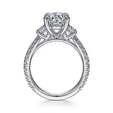 Gabriel & Co. R15347O8W83JJ Yasmine – 18K White Gold Oval Three Stone Diamond Engagement Ring