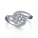 Gabriel & Co. ER15359R4W44JJ Zabana – 14K White Gold Bypass Round Diamond Engagement Ring