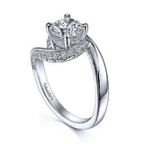 Gabriel & Co. ER15359R4W44JJ Zabana – 14K White Gold Bypass Round Diamond Engagement Ring