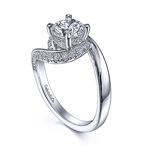 Gabriel & Co. ER15359R4W44JJ Zabana – 14K White Gold Bypass Round Diamond Engagement Ring