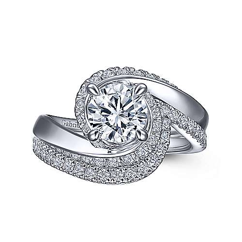 Gabriel & Co. ER15359R4W44JJ Zabana – 14K White Gold Bypass Round Diamond Engagement Ring