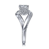 Gabriel & Co. ER15359R4W44JJ Zabana – 14K White Gold Bypass Round Diamond Engagement Ring