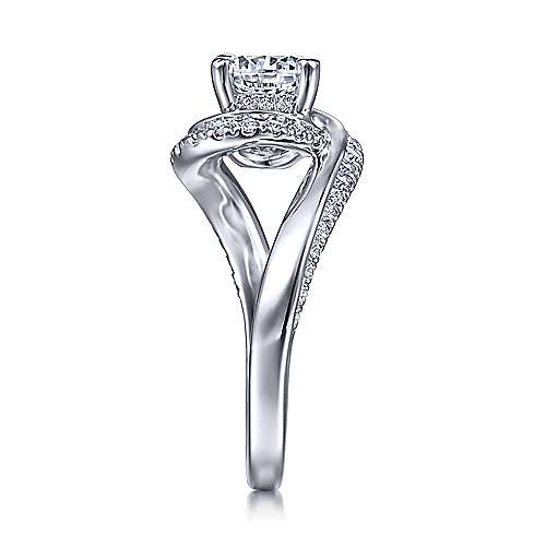 Gabriel & Co. ER15359R4W44JJ Zabana – 14K White Gold Bypass Round Diamond Engagement Ring