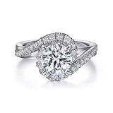 Gabriel & Co. Zahara ER15361R6W44JJ – 14K White Gold Round Bypass Diamond Engagement Ring