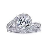 Gabriel & Co. Zahara ER15361R6W44JJ – 14K White Gold Round Bypass Diamond Engagement Ring