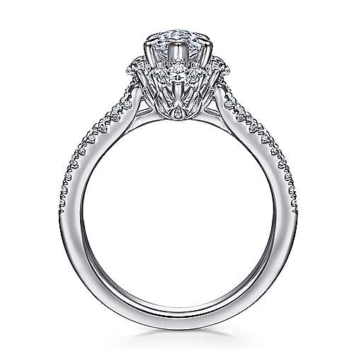 Gabriel & Co. Ulla ER15395M4W44JJ – 14K White Gold Marquise Shape Halo Diamond Engagement Ring