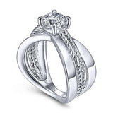 Gabriel & Co. Umbria ER15402R4W4JJJ – 14K White Gold Split Shank Round Diamond Engagement Ring