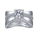 Gabriel & Co. Umbria ER15402R4W4JJJ – 14K White Gold Split Shank Round Diamond Engagement Ring