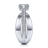 Gabriel & Co. Umbria ER15402R4W4JJJ – 14K White Gold Split Shank Round Diamond Engagement Ring