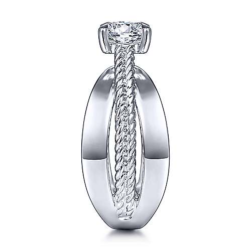 Gabriel & Co. Umbria ER15402R4W4JJJ – 14K White Gold Split Shank Round Diamond Engagement Ring