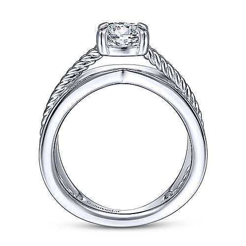Gabriel & Co. Umbria ER15402R4W4JJJ – 14K White Gold Split Shank Round Diamond Engagement Ring