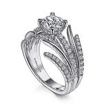 Gabriel & Co. Zandaya ER15407R4W44JJ – 14K White Gold Split Shank Round Diamond Engagement Ring