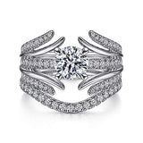 Gabriel & Co. Zandaya ER15407R4W44JJ – 14K White Gold Split Shank Round Diamond Engagement Ring