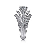 Gabriel & Co. Zandaya ER15407R4W44JJ – 14K White Gold Split Shank Round Diamond Engagement Ring